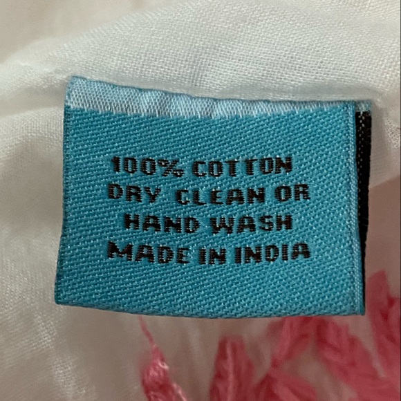 Original Letarte Maui HI Beach Coverup Pink White v-neck Embroidered XLP Floral - Picture 11 of 15